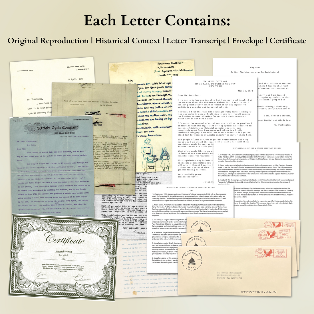 Historic Letter Subscription Gift Pack (American History 1776 - 1976)