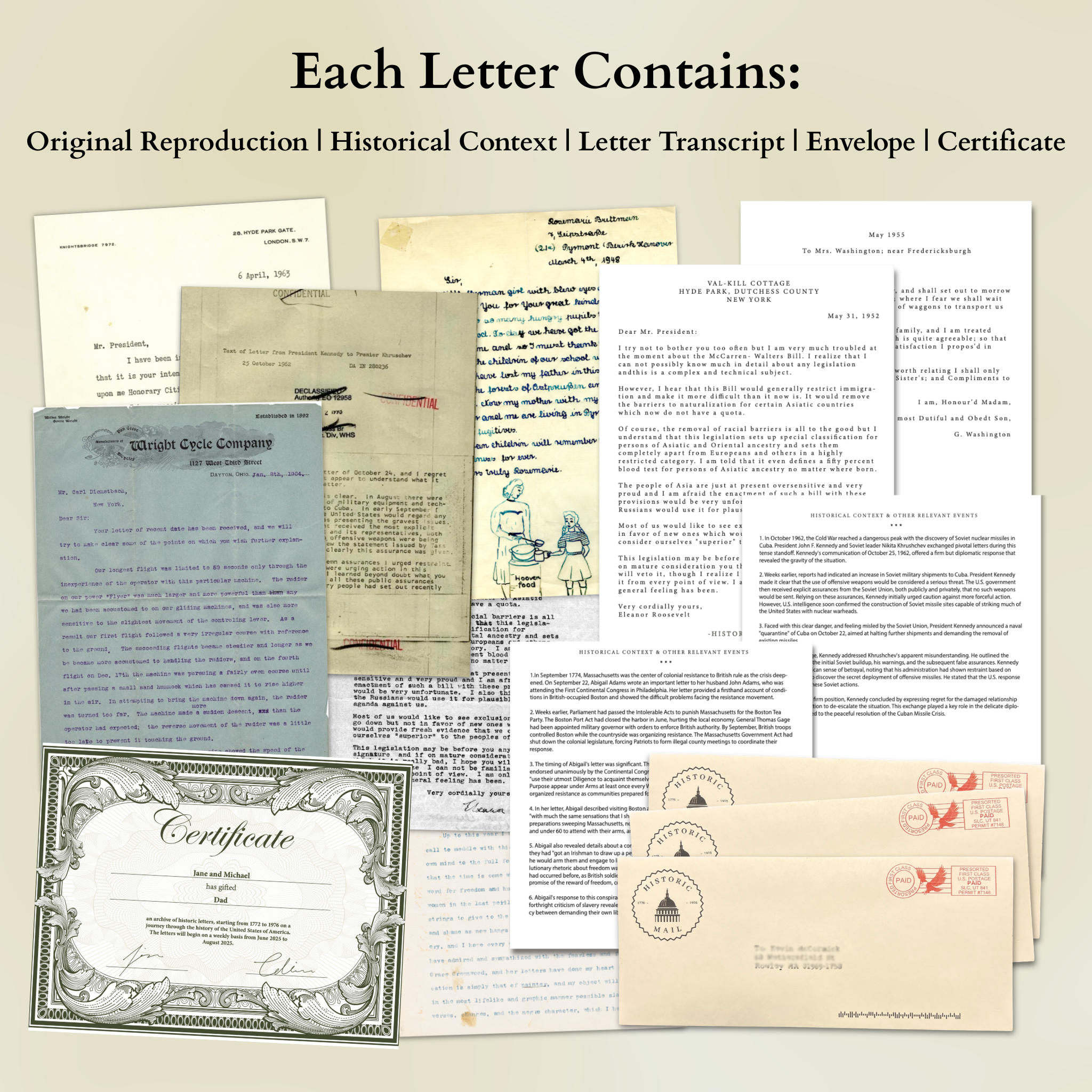 Historic Letter Subscription Gift Pack (American History 1776 - 1976)